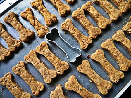 Homemade Dog Treats on a baking tray, one of my 25 Homemade Christmas Gift Ideas