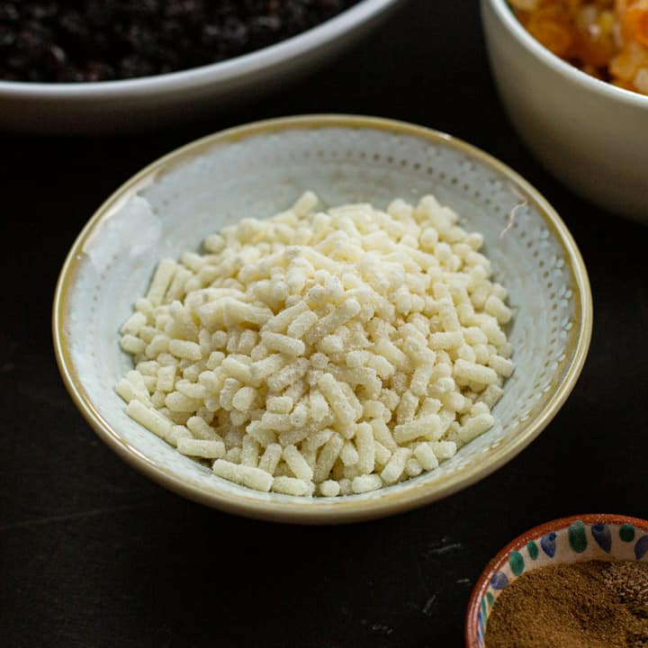 Suet in a white bowl