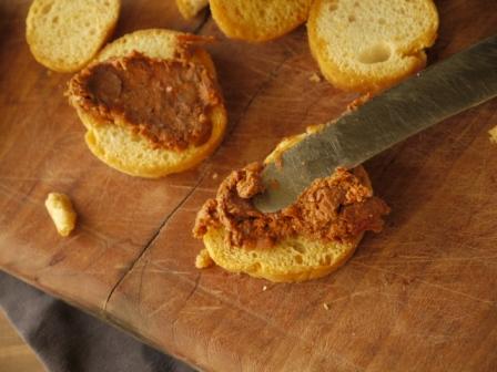 Duck Liver ,Heart & Gizzard Pate spread on crusty bread 