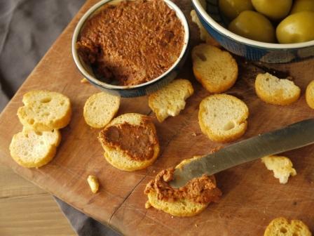 Duck Liver ,Heart & Gizzard Pate spread on crusty bread 