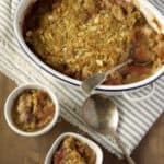 Rhubarb Stawberry and Almond Crumble