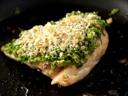 Wild Garlic & Walnut Crust on a piece of fish