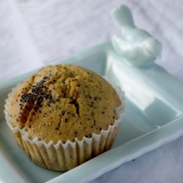 Pretty Lemon and poppy seed Amercian style muffin