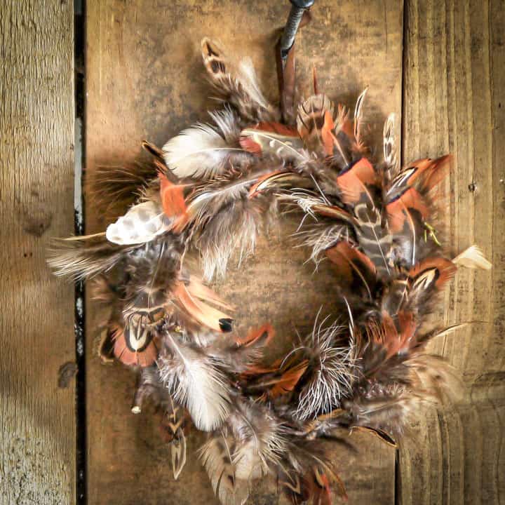 Natural Pheasant Feather Wreath