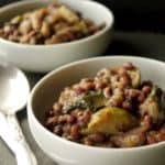 two bowls of aduki bean and veg stew