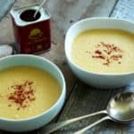 Bowls of simple sweetcorn soup