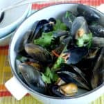 Fresh mussels cooked in coconut milk and chilli