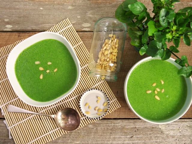 Watercress and Pine Nut Soup ~ Superfood Soups - The Hedgecombers