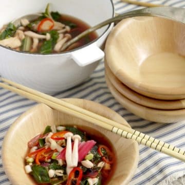 Japanese Style Chicken and Shimeji Mushroom Soup