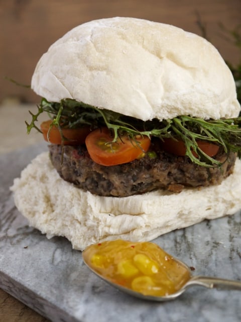 Spicy Black Bean Burger - The Hedgecombers