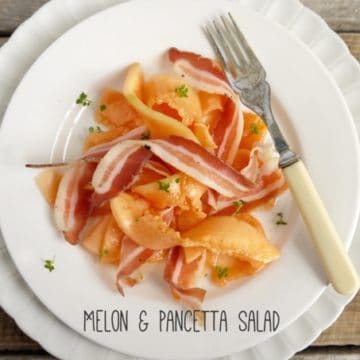 Sweet, light and fragrant melon and pancetta salad
