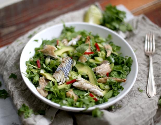 Baked Mackerel Salad with a Hot Ginger Dressing |The Hedgecombers