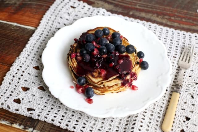 Pomegranate and Blueberry Pancakes 