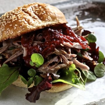 Five Spice Pulled Duck Bun with Plum Sauce