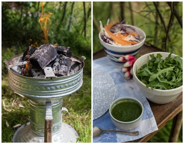 Watercress Salsa Verde & BBQ mackerel