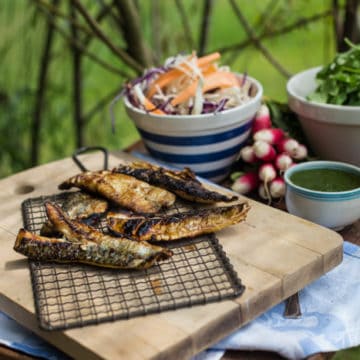 Watercress Salsa Verde & BBQ mackerel
