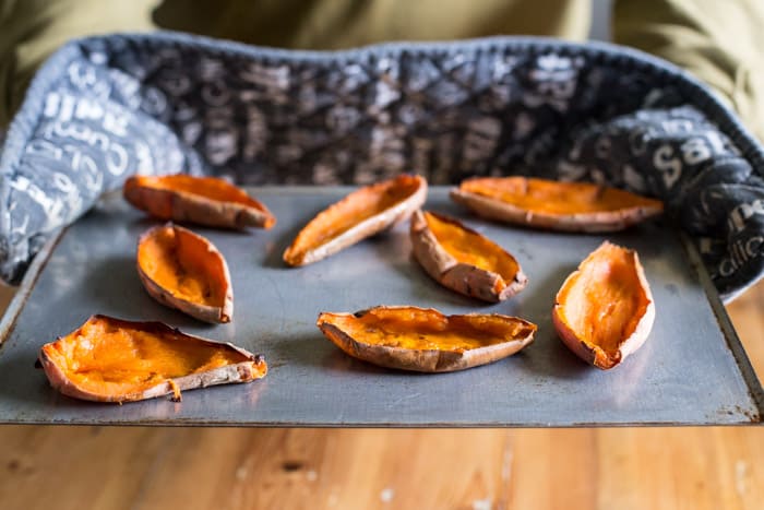 Chicken Loaded Sweet Potato Skins