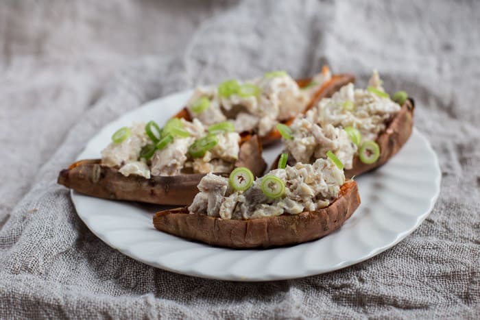 Chicken Loaded Sweet Potato Skins