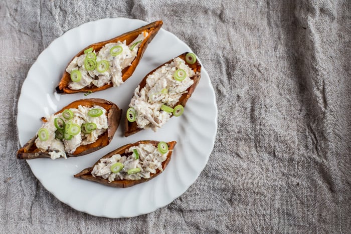 Chicken Loaded Sweet Potato Skins