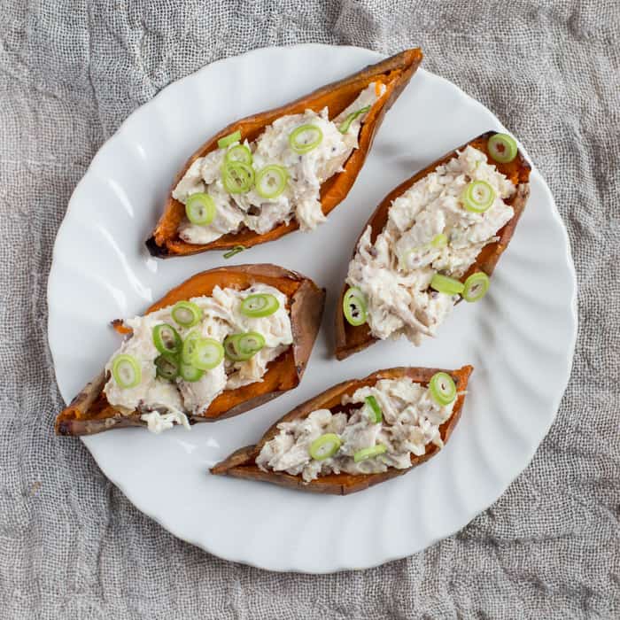 Chicken Loaded Sweet Potato Skins