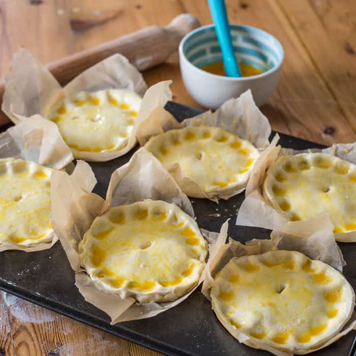 Chilli Beef Pies ready for the oven