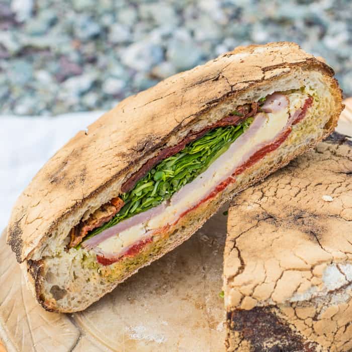 Pressed Picnic Sandwich showing layers of filling