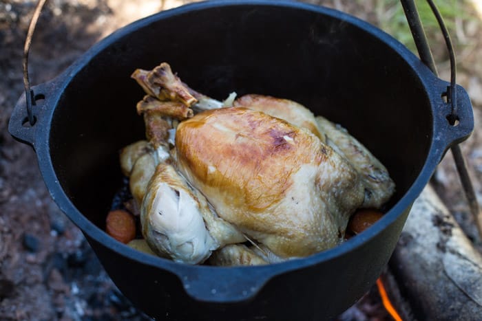 Dutch Oven Roasted Chicken, Campfire Style! - The Hedgecombers