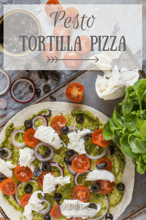 Pesto Tortilla Pizza | The Hedgecombers