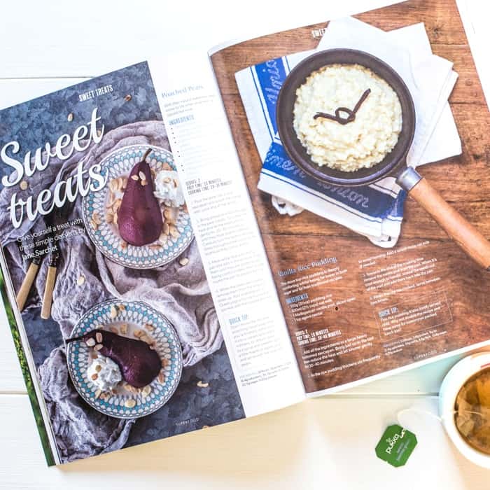 Poached Pears recipe in superfood magazine