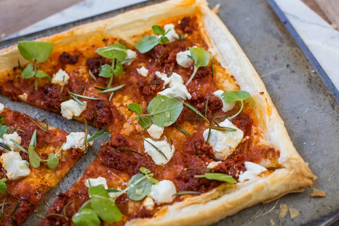 Baking tray with Sobrasada & Goats Cheese Tart