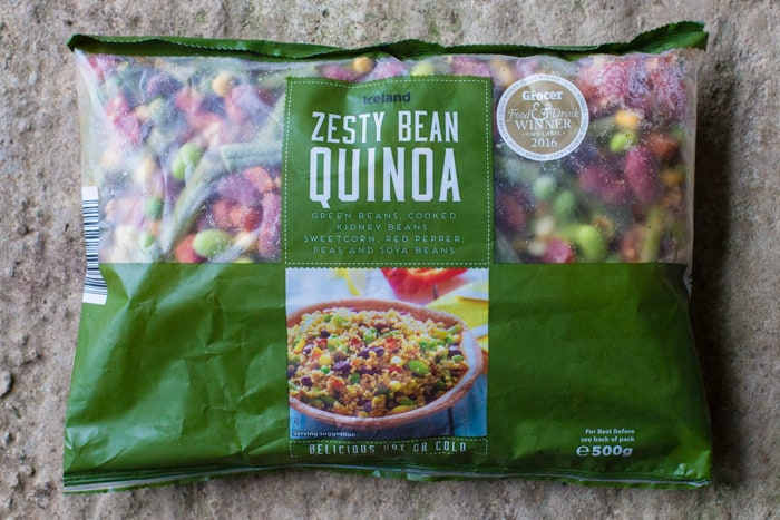 a bag of Zesty Bean Quinoa for Vegan Buddha Bowl with Spicy Peanut Dressing