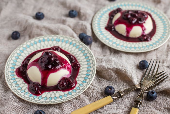 Blueberry Panna Cotta made with a2 milk