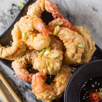 Red Shrimp Tempura with Spicy Soy Dipping Sauce