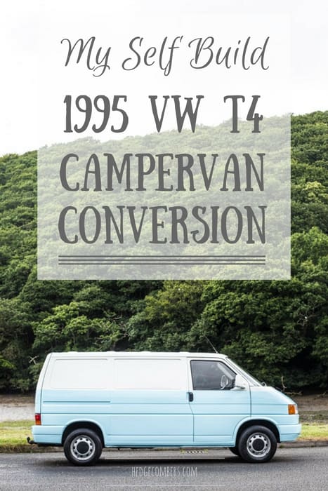 My Self Build VW T4 Campervan Conversion Myrtle parked infront of a wooded slope