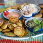 Saute Potatoes with a Trio of Mayo Dips