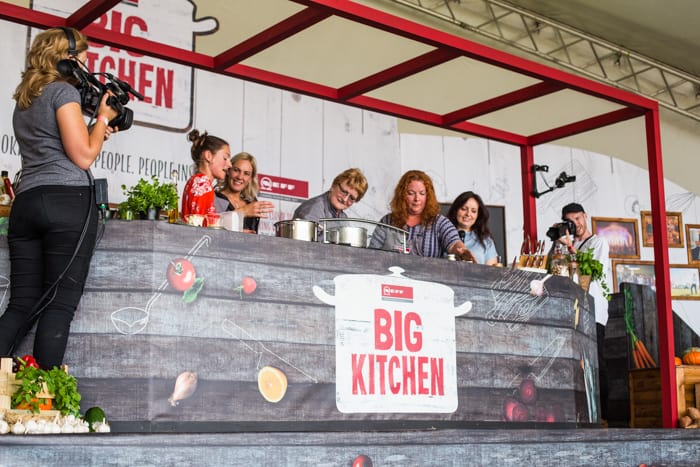 Cooking on stage at the Big Feastival