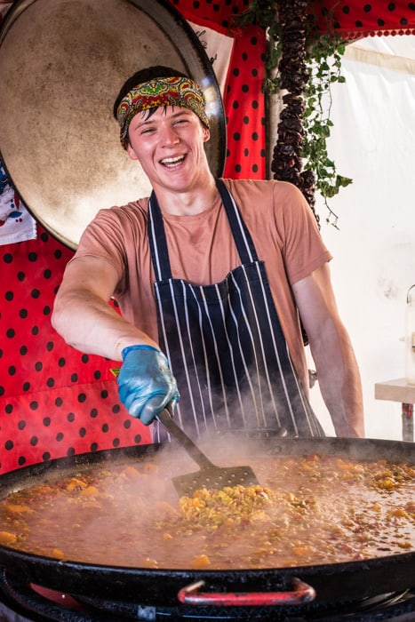 Paella being cooked