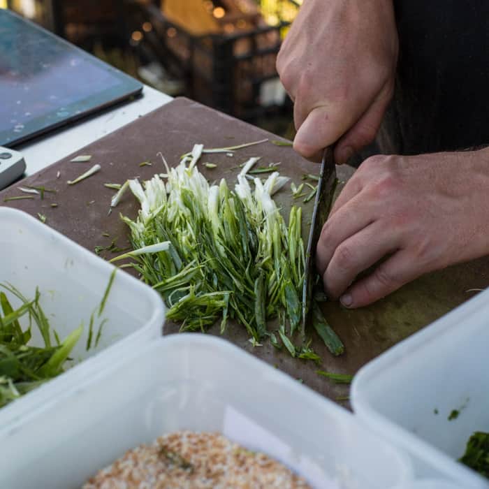 Veggies being prepped