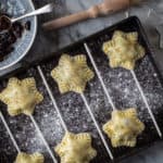 Freshly baked mince pie pops in a baking tray