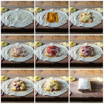 step by step pics to building a stovetop pizza pocket