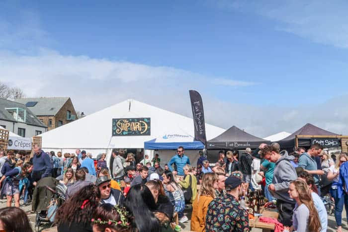 Porthleven food festival street scene