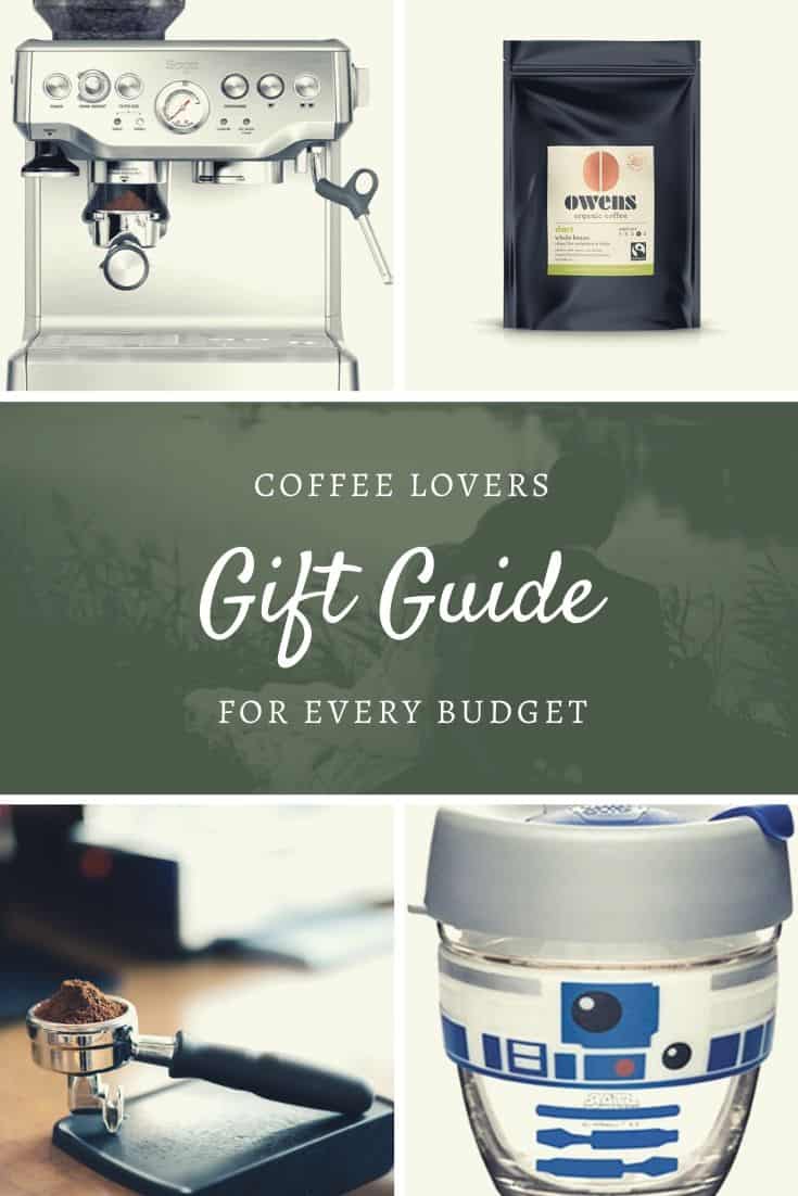 collage of various coffee related products to give as gifts