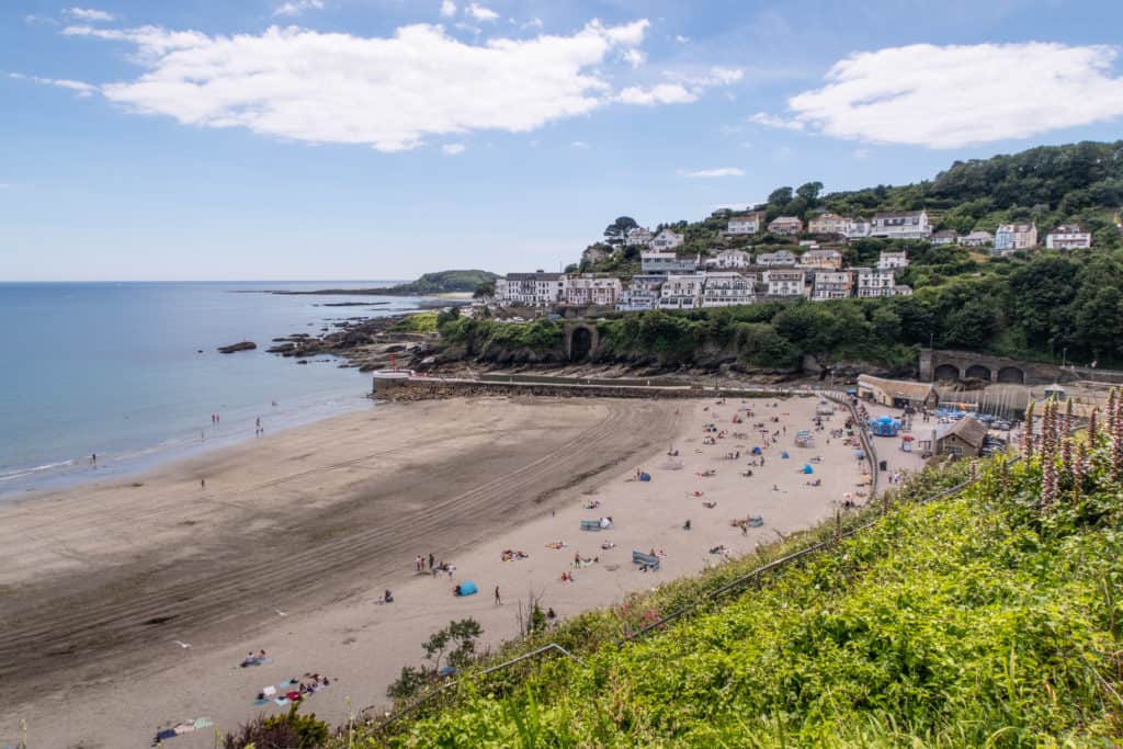 Looe beach view in Cornwall