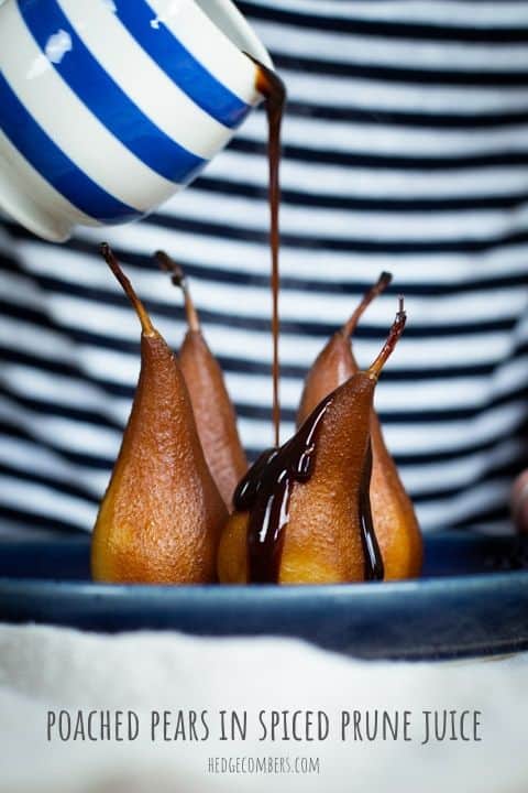 Insex Pear - Poached Pears in Spiced Prune Juice Recipe - The Hedgecombers