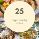 4 images from the cook book 25 One Pot Vegetarian Camping Meals